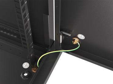 Комуникационен шкаф Lanberg rack cabinet 19' wall-mount 6U/600x600 for self-assembly with metal door black (flat pack)