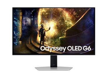 Монитор Samsung 27DG610 27' Odyssey G6 Smart, OLED, 240 Hz, 1 ms GTG, 2560x1440, DP 1.4, 2xHDMI 2.1, 2xUSB, Wi-Fi, Bluetooth, Tizen, Silver