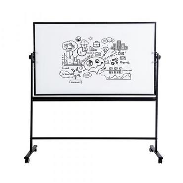 Бяла магнитна дъска 90х150 см мобилна - снимана отпред, сглобена, с рисунки
