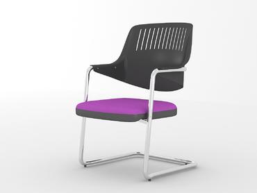 Посетителски стол МАДАРА P 5006-хромирани подлакътници, фиксирани