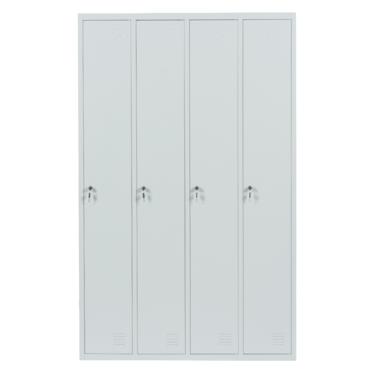 Метален гардероб BTL с 4 отделения 183х113х50 см- затворен, сив