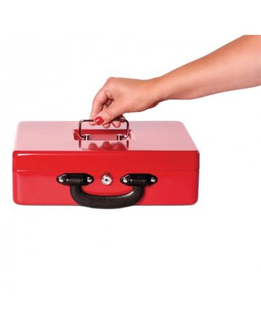 Метална кутия с евро монетник 300х245х93 мм- затворена, с дръжка