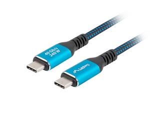 Кабел Lanberg USB-C M/M 4.0 cable 1.5m 240w 8k 60hz black-blue