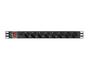 Разклонител Lanberg power distribution unit (pdu) 19' 1U 16a 2m 8x schuko outlets black