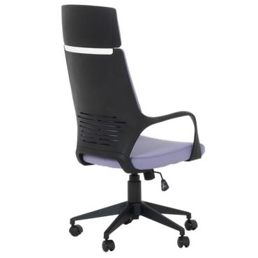 Директорски стол ЯКИМ черна-снимка отзад, черен полипропилен