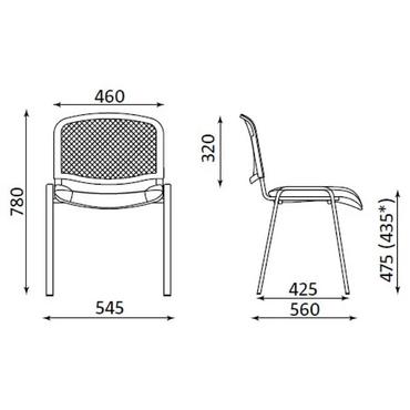 Посетителски стол Gen40 Ergo - схема, размери