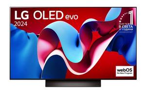 Телевизор LG OLED48C41LA, 48' UHD OLED evo, 4K (3840 x 2160), DVB-C/T2/S2, Full Cinema Screnn, Alpha 9 AI 4K Gen7, 144Hz, ThinQ AI, HDR10, VRR, NVIDIA G-SYNC, AMD FreeSync, Dolby Vision, Dolby Atmos, Wi-Fi, Bluetooth, HDMI, USB, Airplay 2, Multi View, Met