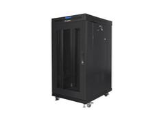 Комуникационен шкаф Lanberg rack cabinet 19' free-standing 22U/800x800 (flat pack) with glass door lcd black v2