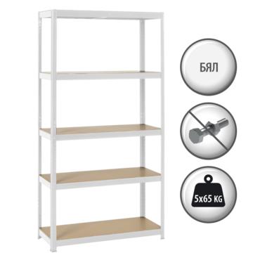 Метален стелаж BTL цинк 192x100x40см 65кг/ рафт - безболтов монтаж