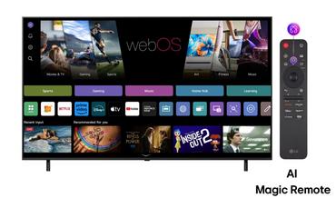 Телевизор LG 75QNED80A3A, 75' 4K QNED HDR Smart TV, 3840x2160, DVB-T2/C/S2, Alpha 7 AI Processor, HDR10 / HLG, webOS 25 ThinQ, VRR / ALLM / HGiG, 4K Upscaling, WiFi 5, Voice Controll, Bluetooth 5.1, AirPlay 2, LAN, CI, HDMI, SPDIF, Google Cast, 2 pole Sta