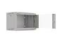 Комуникационен шкаф Lanberg rack cabinet 19' wall-mount 6U/540x350 (flat pack) with glass door grey