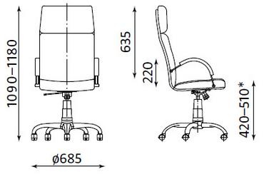 Директорски стол NADIR- еко кожа- размери