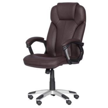 Директорски стол ВЛАДИМИР- бял цвят, еко кожа-сниман отстрани, кафява кожа