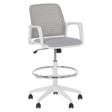 Работен стол ОРБИС- снимка отпред, бял полипропилен