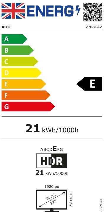 Монитор AOC 27B3CA2, 27' IPS WLED, 1920x1080@100Hz, 4ms GtG, 1ms MPRT, 250cd m/2, 1300:1, 20M:1, Adaptive Sync, FlickerFree, Low Blue Light, 2Wx2, Tilt, HDMI, USB hub
