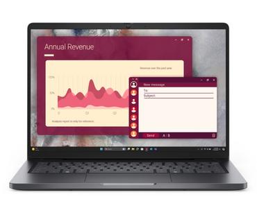Лаптоп Dell Pro 14 PC14250, Intel Ultra 5 235U vPro (12 TOPS NPU, 12 cores, up to 4.9 GHz), 14' FHD+(1920x1200) 300nits AG, 16 GB: 1x16 GB, DDR5, 5600 MT/s, 512 GB SSD, Intel Graphics, FHD HDR IR Cam and Mic, Wi-Fi 6E, FPR, Backlit Kb, Win11 Pro, Platinum