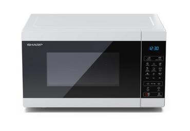 Микровълнова печка Sharp YC-MG81E-W, Fully Digital, Built-in microwave grill, Grill Power: 1100W, Plastic and Glass/Painted, 28l, 900 W, Housing Material Microwave-Steel, LED Display Blue, Timer & Clock function, Child lock, Defrost, Cabinet Colour: White