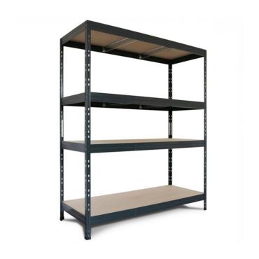 Метален стелаж BTL цинк 180x200x60см 500кг/ рафт - черен, сглобен