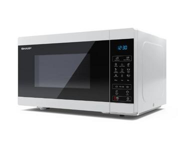 Микровълнова печка Sharp YC-MG81E-W, Fully Digital, Built-in microwave grill, Grill Power: 1100W, Plastic and Glass/Painted, 28l, 900 W, Housing Material Microwave-Steel, LED Display Blue, Timer & Clock function, Child lock, Defrost, Cabinet Colour: White