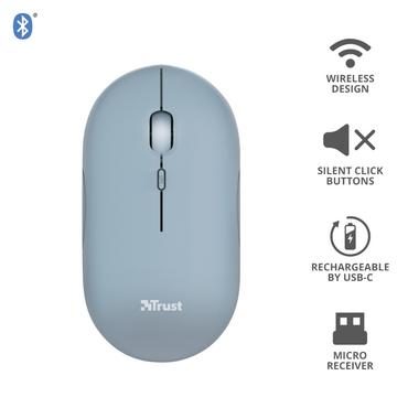 Мишка TRUST Puck Wireless & BT Rechargeable Mouse Blue