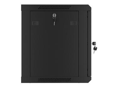 Комуникационен шкаф Lanberg rack cabinet 19' wall-mount 9U/600x450 for self-assembly with metal door  black (flat pack)