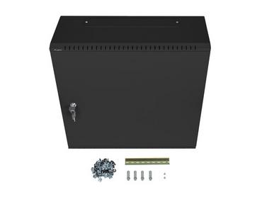 Комуникационен шкаф Lanberg rack cabinet 19' wall-mount 6U+3u/540x200 low-profile black (assembled)