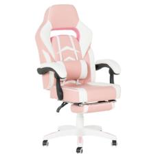 Геймърски стол ЖИЗЕЛ- бяла база, еко кожа