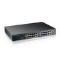 Комутатор ZyXEL GS1915-24EP, 24-port GbE, 12 port PoE, 130 Watt 802.3at, rackmount, fanless, Smart hybrid mode Switch, standalone or NebulaFlex Cloud