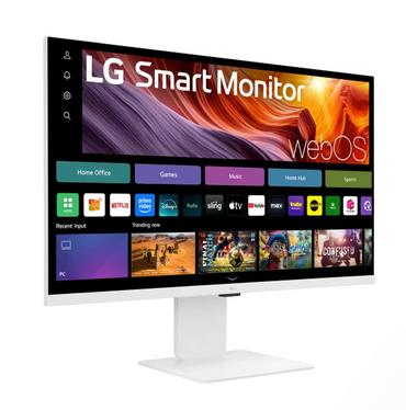 Монитор LG 32U850SA-W, 31.5' IPS Smart webOS, Web cam, 5ms, 1000:1, 400cd/m, DCI-P3 95%, 4K UHD (3840x2160), ThinQ, HDR 10, HDMI, USB Type-C-PD 90W, Wi-Fi B/in, ThinQ, LG Switch, AirPlay 2, Voice control, Bluetooth, Speacers 5W x 2, LG Switch, Height Adju