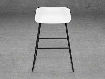 Бар стол КАНАТИЦА SLD 14- бяла седалка, черни крака