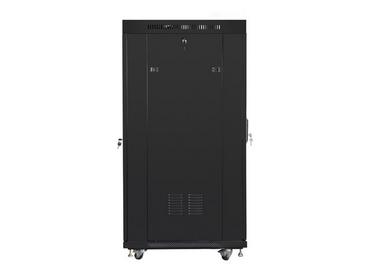 Комуникационен шкаф Lanberg rack cabinet 19' free-standing 27U / 600x800 self-assembly flat pack with glass door LCD, black