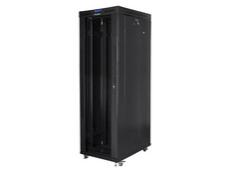 Комуникационен шкаф Lanberg rack cabinet 19' free-standing 42U/800x1000 (flat pack) with glass door lcd black v2