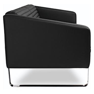 Диван триместен САКАР LEON 03- приближена снимка на подлакътниците, черни на цвят