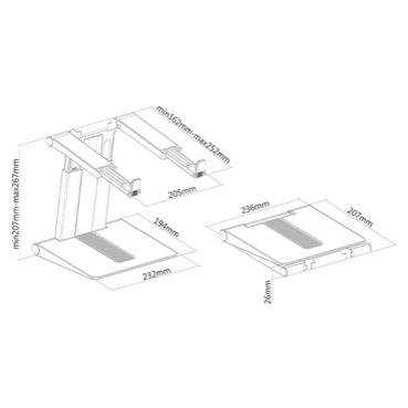 Стойка NewStar Notebook Desk Stand (ergonomic, portable, height adjustable)