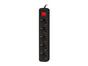 Разклонител Lanberg power strip 3m, 5 sockets, french with circuit breaker quality-grade copper cable, black