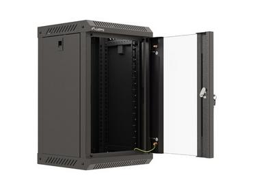 Комуникационен шкаф Lanberg rack cabinet 10' wall-mount 9U/300x300 (flat pack) with glass door black