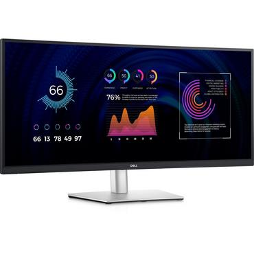 Монитор Dell P3424WE, 34' Curved, WQHD AG, IPS, 21:9, 5ms, 1000:1, 300 cd/m2, (3440x1440 ), 99% sRGB, HDMI, DP, USB-C PD of up to 90W, USB 3.2 hub, KVM ports, RJ45, ComfortView Plus, Height Adjustable, Swivel, Tilt, Black
