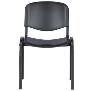 Посетителски стол НИКОЛА-сниман отпред, черен цвят