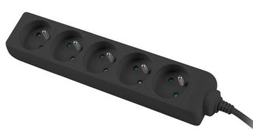 Разклонител Lanberg power strip 1.5m, 5 sockets, french quality-grade copper cable, black