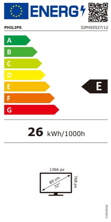 Телевизор Philips 32PHS5527/12, 32' HD LED 1366x768, DVB-T/T2/T2-HD/C/S/S2, Dual Core Pixel Plus HD, MPEG4, NTSC, PAL, HDMI*2, ARC, USB, Headphone out, Incredible suround Sound, 10W RMS, Silver