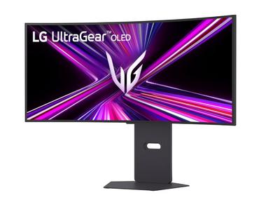 Монитор LG 34GX900A-B, 34', OLED UltraGear 21:9 Curved, IPS 0.03 ms, WQHD (3440x1440), 240Hz, HDR 10, 1500000:1, 250 cd/m2, DCI-P3 98.5%, VRR, Free-sync, G-Sync, USB-C, PD 65W, HDMI, DP, PBP, Speakers 7Wx2, LG Switch, Height, Swivel, Tilt, Black