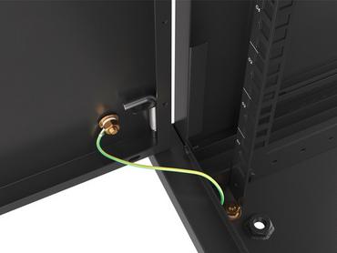 Комуникационен шкаф Lanberg rack cabinet 19' wall-mount 6U/600x600 for self-assembly with metal door black (flat pack)