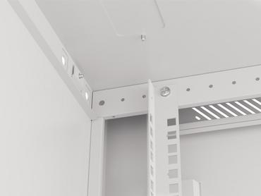 Комуникационен шкаф Lanberg rack cabinet 19' wall-mount 9U/600x600 for self-assembly with metal door grey (flat pack)