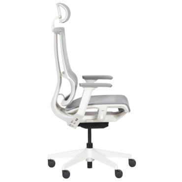 Работен стол НАКСОС-снимка отстрани, сив