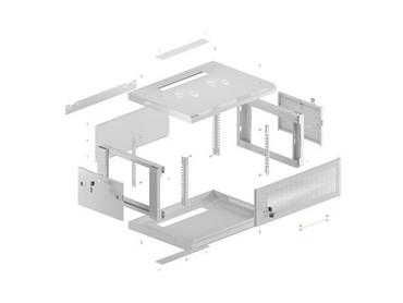 Комуникационен шкаф Lanberg rack cabinet 19' wall-mount 4U/600x450 with perforated door grey (flat pack)