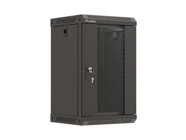 Комуникационен шкаф Lanberg rack cabinet 10' wall-mount 9U/300x300 (flat pack) with glass door black