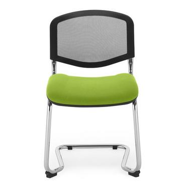 Посетителски стол СЛАВИ- зелен цвят дамаска