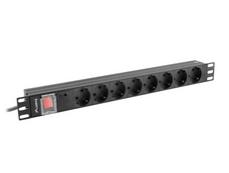 Разклонител Lanberg power distribution unit (pdu) 19' 1U 16a 2m 8x schuko outlets black