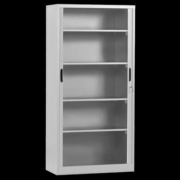 Архивен шкаф BTL LS с 5 отделения 185х90х40 см, с изцяло отворени врати, празен, снимка отпред