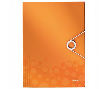 Папка с ластик и 3 капака Leitz WOW оранжева